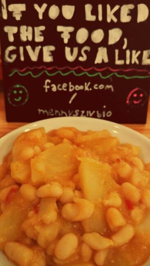 white beans at Mennyorszag Szive in Budapest