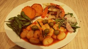 vegan gnocchi at Mennyorszag Szive in Budapest