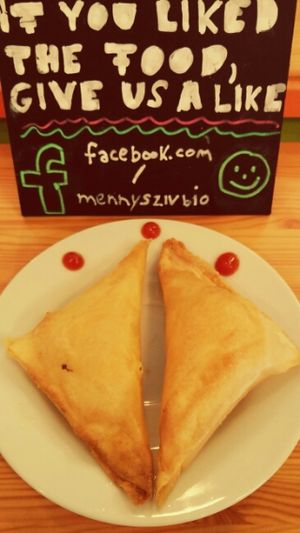 vegetables samosa at Mennyorszag Szive in Budapest