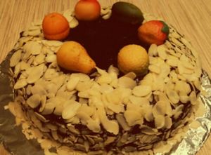 vegan chocolate cake at Mennyorszag Szive in Budapest