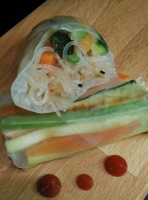 veggie rolls at Mennyorszag Szive in Budapest