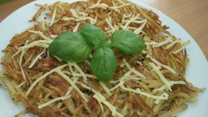 vegan potatoes pancake at Mennyorszag Szive in Budapest