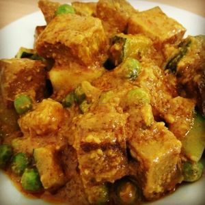 vegan tofu at Mennyorszag Szive in Budapest