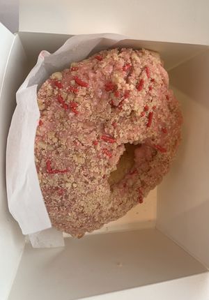 Strawberry shortcake donut (vegan)  at Guru Donuts in Boise