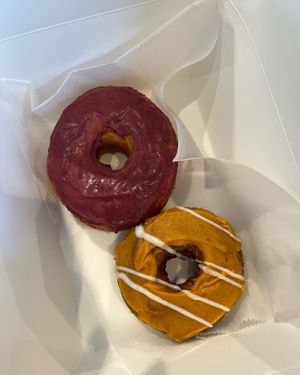 Hipsterberry and pumpkin spice impossible.  at Guru Donuts in Boise