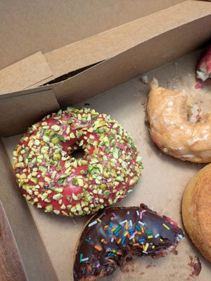 Raspberry pistachio at Destination Donuts in Columbus