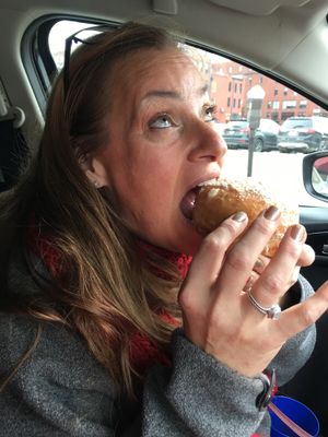 Happy mom! at Destination Donuts in Columbus