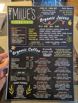 Drinks at Millie's Living Cafe in Lynchburg