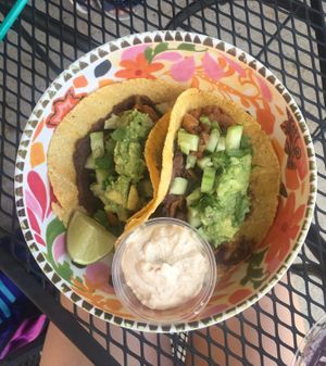 Tex Mex Tacos with Vegan Sriracha Cheese  at Millie's Living Cafe in Lynchburg