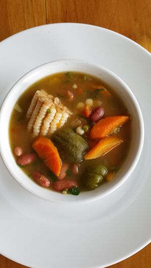 Vegan soup. at Urban Farm Cafe in San Isidro De El General