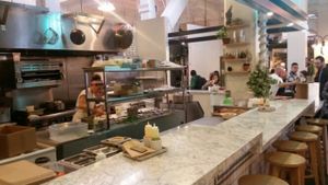 the kitchen at Kismet Falafel in Los Angeles