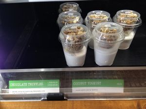 The most delicious coconut yoghurt ever! at JuiceBrothers - Van Woustraat in Amsterdam