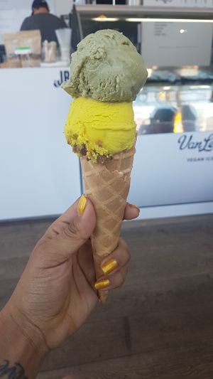 So good! Matcha and curcuma  at JuiceBrothers - Van Woustraat in Amsterdam