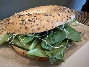 bagel at Cafe Neundrei in Berlin