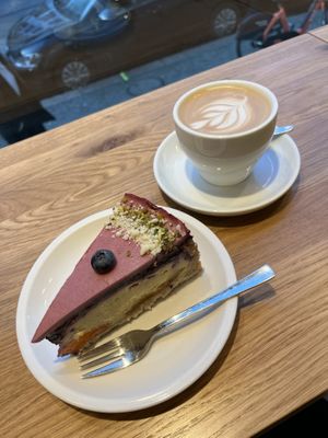 apricot cheesecake  at Cafe Neundrei in Berlin