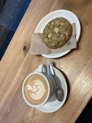 matcha white chocolate cookie  at Cafe Neundrei in Berlin