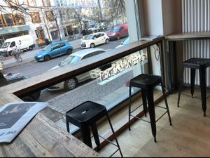 window inside at Cafe Neundrei in Berlin