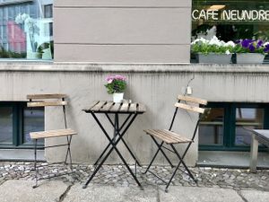 outside at Cafe Neundrei in Berlin