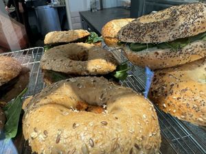 bagels  at Cafe Neundrei in Berlin