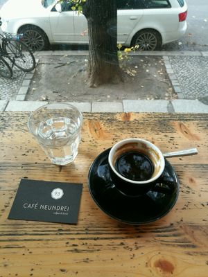Amazing coffee at Cafe Neundrei in Berlin
