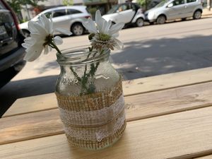 table outside at Cafe Neundrei in Berlin