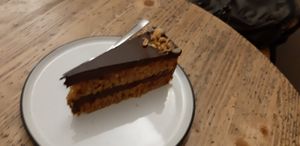 Vegan hazelnut chocolate cake at Cafe Neundrei in Berlin