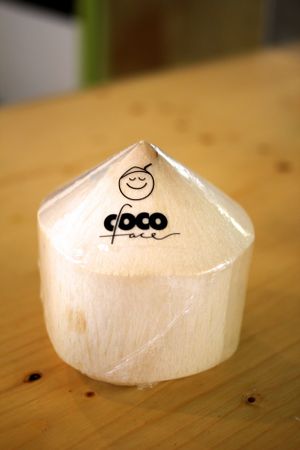 Fresh young coconuts, you can get these with a straw and a spoon to eat the coconut flesh at Wild Thyme Wholefoods in Portsmouth