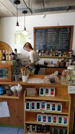 drinks and snacks bar at Wild Thyme Wholefoods in Portsmouth