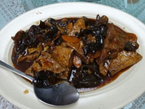 bean curd with black fungus at Jing Xin Vegetarian Cuisine in Malacca