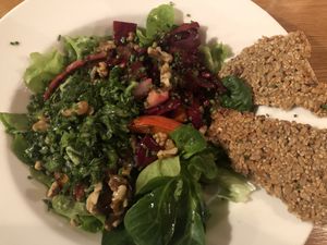 Winter vegetable salad at Olive in Innsbruck