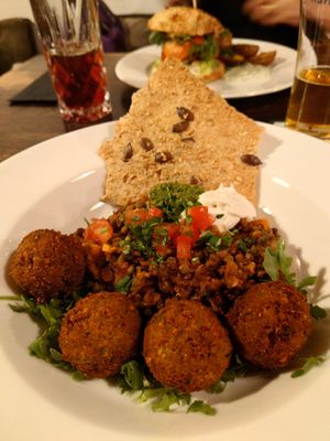 Falafel plate at Olive in Innsbruck