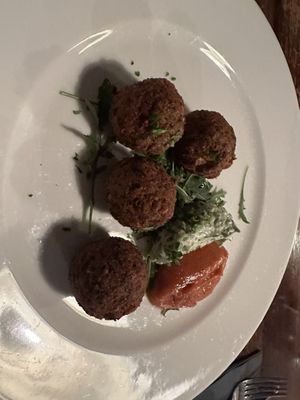 Falafel with dip  at Olive in Innsbruck