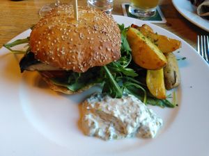 Portobello burger at Olive in Innsbruck