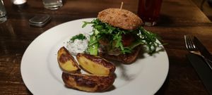 Avocado-Edamame Burger at Olive in Innsbruck