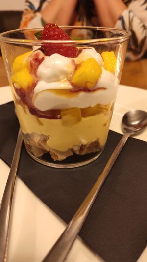 Mango cheesecake at Olive in Innsbruck