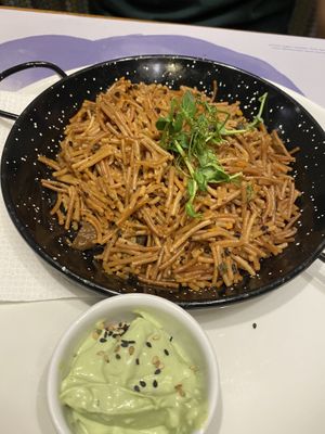 Vegan fideuá  at Baobab in Zaragoza