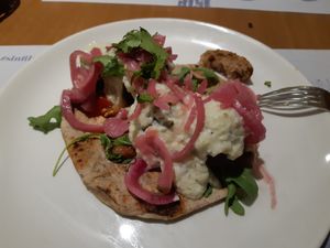 Main: pumpkin falafel with vegan tzatziki at Baobab in Zaragoza