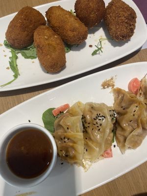 Gyozas & croquettes  at Baobab in Zaragoza