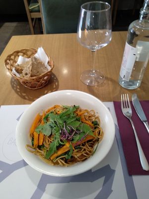 Spaghetti vegano at Baobab in Zaragoza