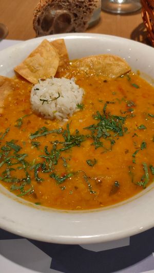Dahl de lentejas rojas (Menú) at Baobab in Zaragoza