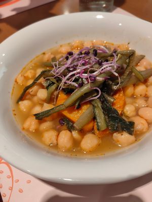 GARBANZOS CON BORRAJA Y CALABAZA at Baobab in Zaragoza