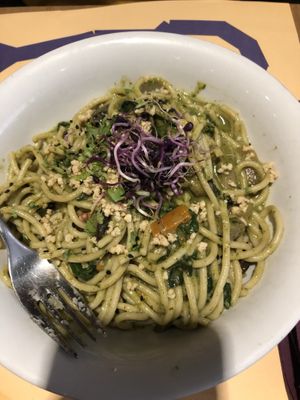 Pasta with curry at Baobab in Zaragoza