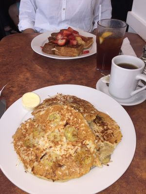 vegan banana coconut pancakes  at Maywood Pancake House in Maywood