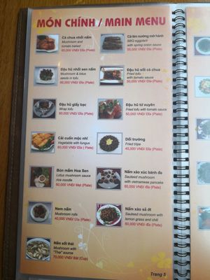 Menu at Hoa Sen - Doi Can - Maybe closed in Hanoi