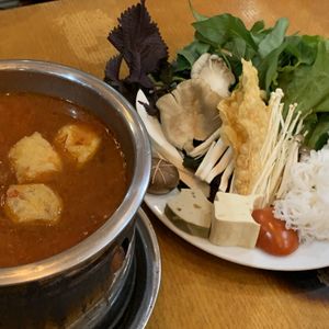 Vegan hot pot for one at Hoa Sen - Doi Can - Maybe closed in Hanoi