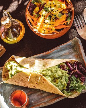 Wrap la vegana at Ama Restaurant in Urubamba