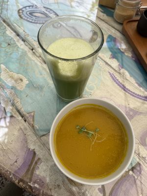 soup & juice  at Ama Restaurant in Urubamba