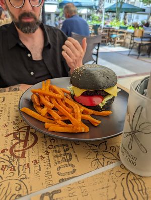 Beet burger at Crop in Crete