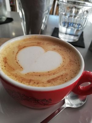 Oat cappuccino at Crop in Crete