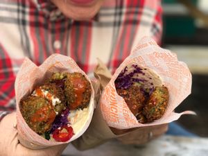 Amazing vegan spicy falafel wraps!!  at Good2Go - Food Trailer in Perranporth